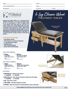 6 Leg Classic Wood Treatment Table Data Sheet