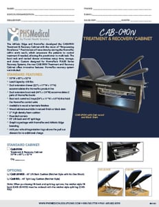 CAB-090N Treatment & Recovery Cabinet Data Sheet