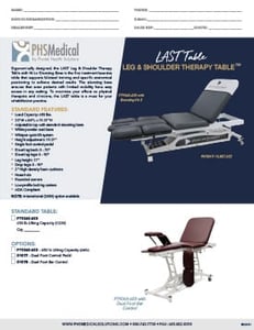 Leg & Shoulder Therapy (LAST) Table Data Sheet