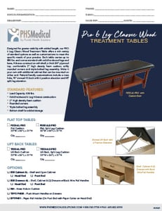 PRO 6 Leg Classic Wood Treatment Table Data Sheet