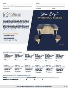 Stor-Edge Single Whirlpool Tables Data Sheet