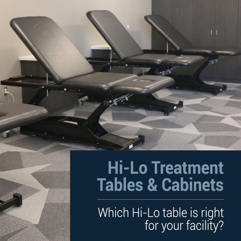 Hi-Lo Treatment Tables & Cabinets cover with black Thera-P tables